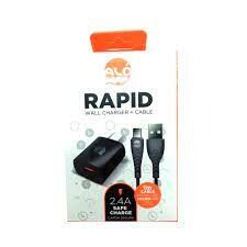 CARGADOR DE PARED ALO RAPID 2.4A 5V CON CABLE [LIGHTNING] [MIX COLOR] [ALO] [PATA ARG]