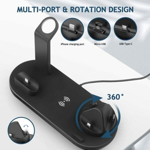 ESTACIÓN DE CARGA INALÁMBRICA QI 3 EN 1 CHARGE DOCK MULTI-FUNTION [EX01164]