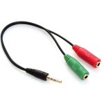 Cable Adaptador 2 Jack Hembra 3.5Mm Audio Y Microfono A 1 Plug Macho