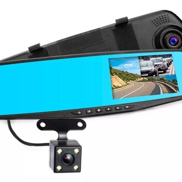 ESPEJO RETROVISOR CON CAMARA PARA AUTO + CAMARA TRASERA [GADNIC]