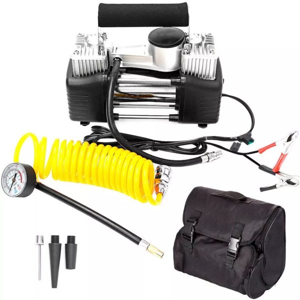 COMPRESOR PARA AUTO 13.8V 150PSI 85LT/MIN  PORTATIL CON BOLSO Y KIT CON ACCESORIOS [628 4X4] [GADNIC]