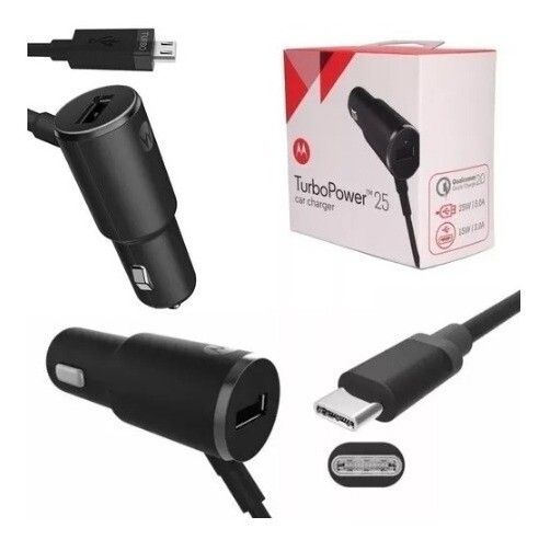 CARGADOR DE AUTO ALTERNATIVO MOTOROLA TURBO 25W