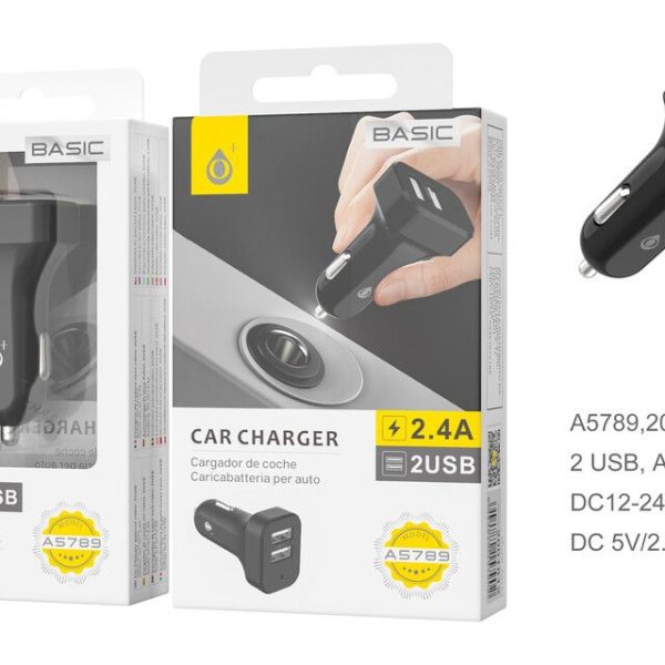 CARGADOR DE AUTO DOBLE USB 2.4 A [ONEPLUS] [A5789]