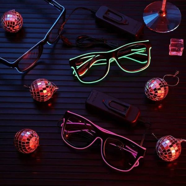 LENTES ANTEOJOS DE NEON FLUOR CON SECUENCIAS DE LUCES