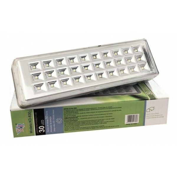 LUZ DE EMERGENCIA RECARGABLE DE 30 LEDS CON FUNCION LAMPARA
