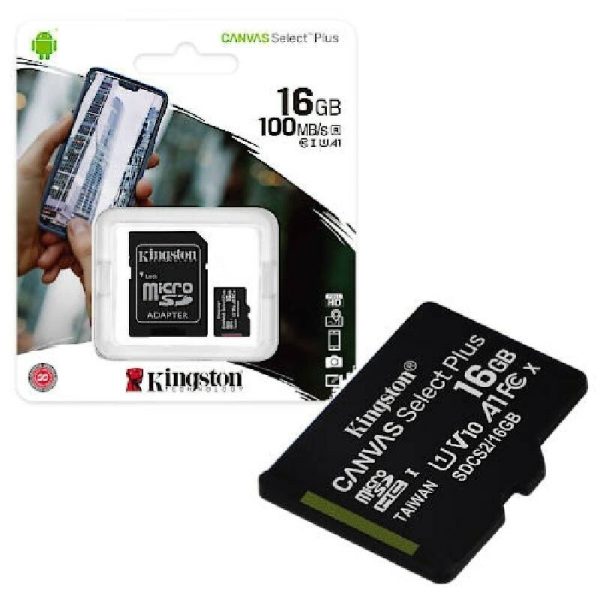 MEMORIA KINGSTON MICRO SD-HC 16GB CANVAS SELECT PLUS 100MBS [CLASE 10]