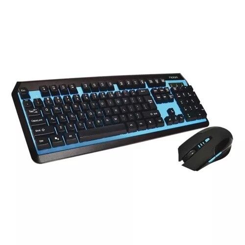 KIT TECLADO Y MOUSE GAMER INALAMBRICO NOGA [NEGRO Y AZUL] [NKB40AZ]