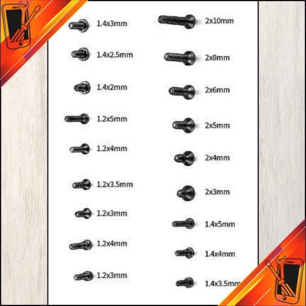 PACK DE 100 TORNILLOS PARA EQUIPOS SAMSUNG 1.4x2 [NEGROS]