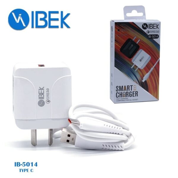 CARGADOR DE PARED IBEK 5.1A CARGA RAPIDA CON CABLE [TIPO C] [IB 5014]