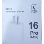 Cabezal Cargador De Pared Iphone 35W Entrada [Usb C] [Pata Curva] [Blister]